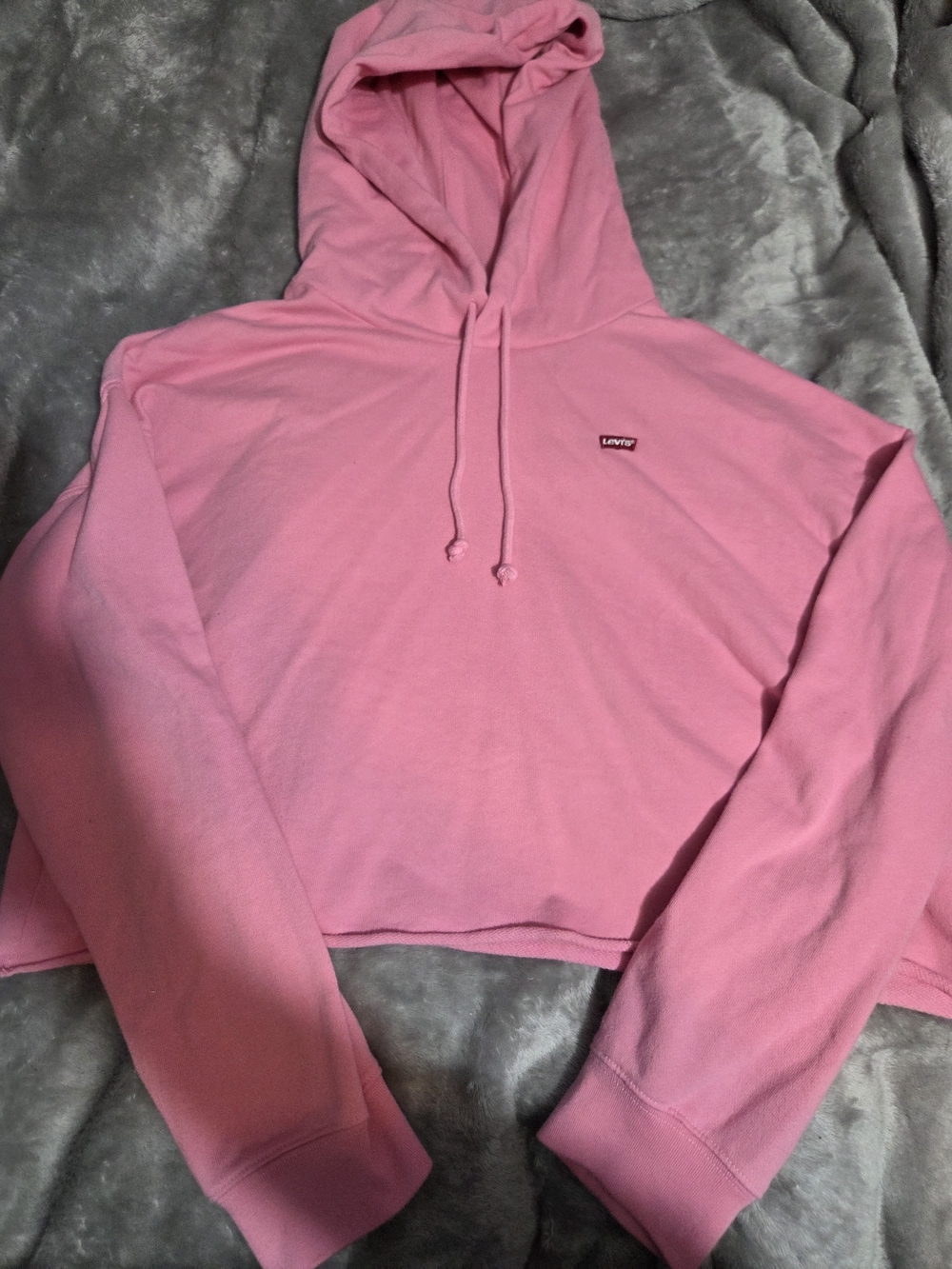 Levi's Pink Cropped Hoodie Sweatshirt